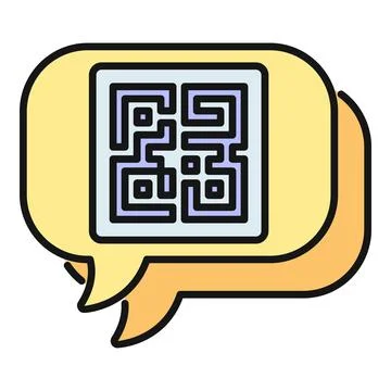 Qr code inside talk bubble for digital communication Иллюстрация