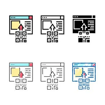 Qr code internet web range site color icon vector isolated Stock Illustration