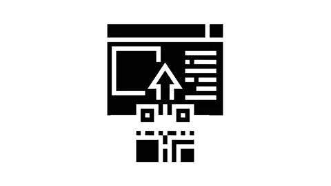 Qr code internet web site glyph icon animation Stock Footage 157265874