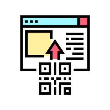 Qr code internet web site color icon vector illustration Stock Illustration