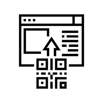 Qr code internet web site line icon vector illustration Illustrazione stock