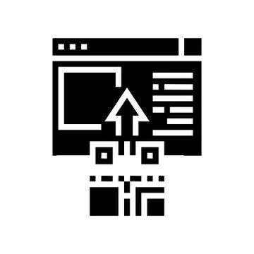 Qr code internet web site glyph icon vector illustration Illustrazione stock
