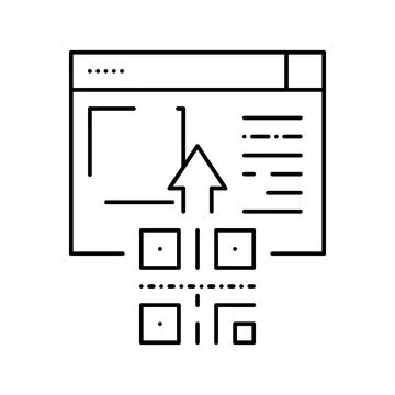 Qr code internet web site line icon vector isolated illustration Stockillustratie