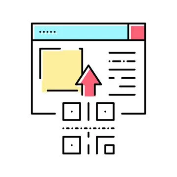 Qr code internet web site color icon vector isolated illustration Illustrazione stock
