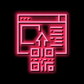 Qr code internet web site neon glow icon illustration Illustrazione stock