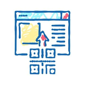 Qr code internet web site color icon vector isolated illustration Stockillustratie