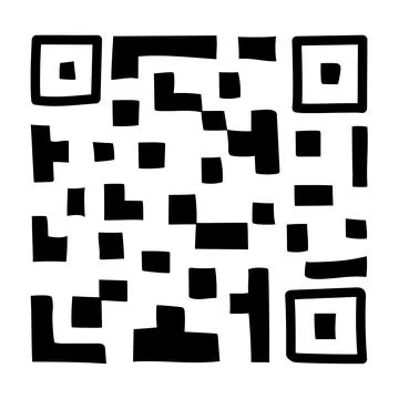 QR - Code isolated on white background. Universal Product Scan Code in doodle Stock Illustration