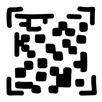 QR - Code isolated on white background. Universal Product Scan Code in doodle Illustrazione stock