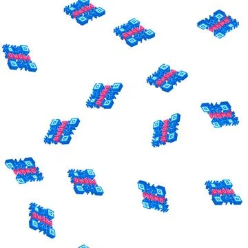 Qr code isometric icon seamless pattern イラスト素材