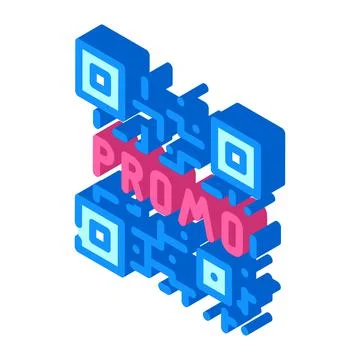 Qr code isometric icon vector illustration Illustrazione stock