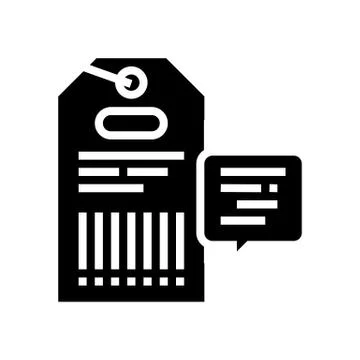 Qr code on label glyph icon vector illustration Illustrazione stock