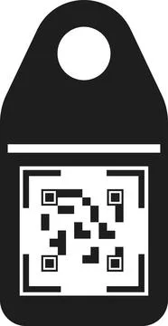 QR code on the label or tag. Vector image. 库存插图