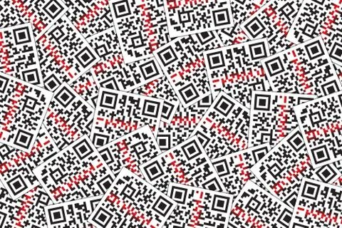 QR Code with Laser Beam Background. Quick Response Code for Supermarkets Stock-Illustration
