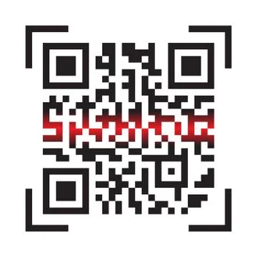 QR Code With Laser Beams Digital Data For Scanners Vector Illustration イラスト素材