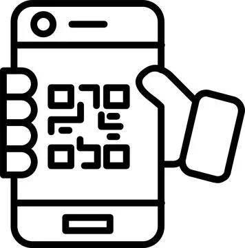 Qr Code Line Icon Design Stock Illustration