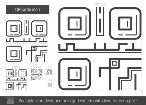 QR code line icon. Stockillustratie