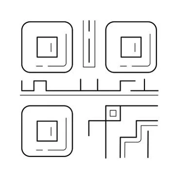 QR code line icon. Stockillustratie