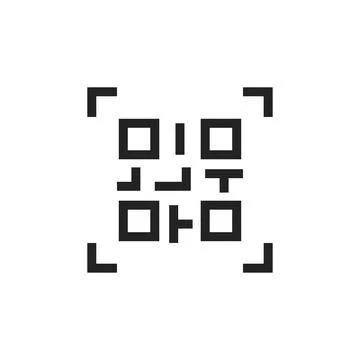 QR code line icon Stock Illustration