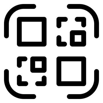 Qr code line icon isolated on white background Stockillustratie
