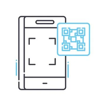Qr code line icon, outline symbol, vector illustration, concept sign Stockillustratie