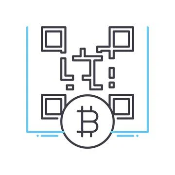 Qr code line icon, outline symbol, vector illustration, concept sign Stock Illustration