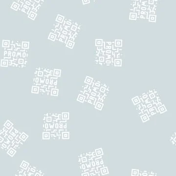 Qr code line vector seamless pattern Illustrazione stock