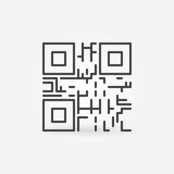 QR Code linear vector concept minimal icon イラスト素材