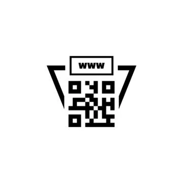 QR Code Link to Site Flat Vector Icon Illustrazione stock