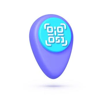 Qr code location in 3d style, great design for any purposes. Location 3d icon Stock Illustration