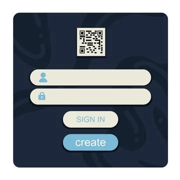Qr code login template Illustrazione stock