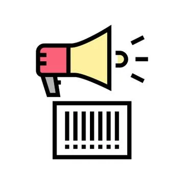 Qr code loudspeaker color icon vector illustration Stockillustratie