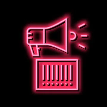 Qr code loudspeaker neon glow icon illustration Stock Illustration
