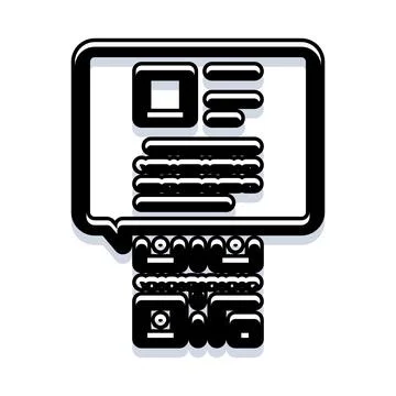 Qr code message bubble sharing digital information Stock Illustration
