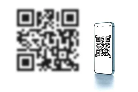 Qr code mobile. Digital mobile smart phone with qr code scanner on smartphone Stock Photos