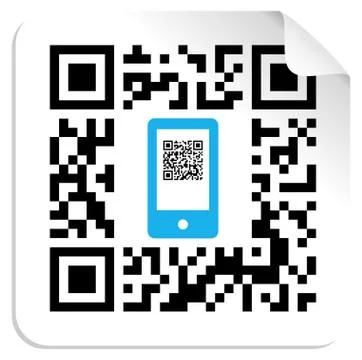 Qr code mobile label 스톡 일러스트