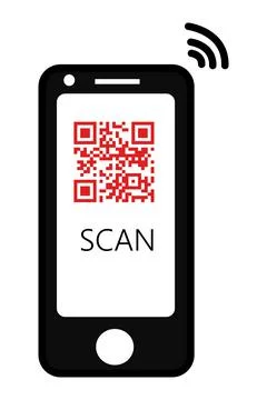 QR code on mobile phone display Stock Illustration