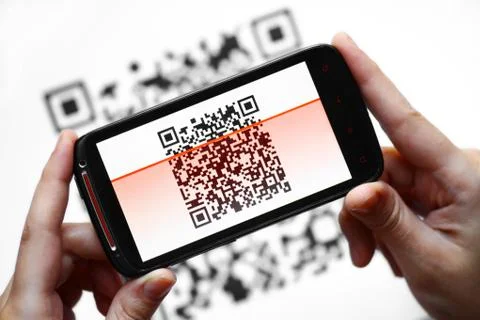 Qr code mobile scanner Stock-Fotos