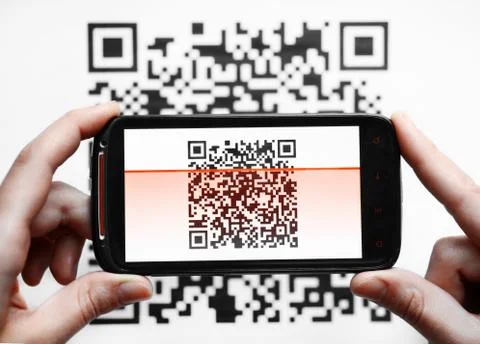 Qr code mobile scanner Stock-Fotos