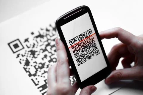 Qr code mobile scanner Foto stock