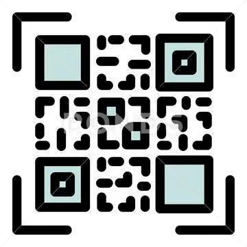 Qr code online icon outline . Screen scanner Stock-Illustration