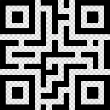 QR code in outline icon style, marketing theme. Stock Illustration