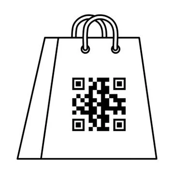 Qr code over bag vector design Stock Illustration