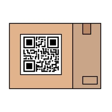 Qr code over box vector design Stock-Illustration
