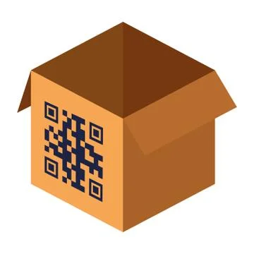 Qr code over box vector design Stock-Illustration