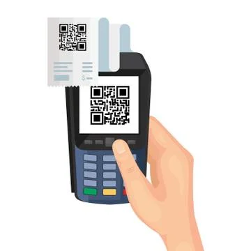 Qr code paper and dataphone vector design 스톡 일러스트