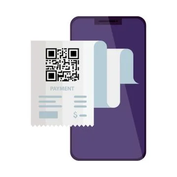 Qr code paper and smartphone vector design Stock Illustration