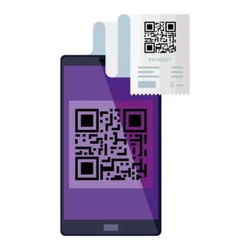 Qr code paper and smartphone vector design Stock Illustration