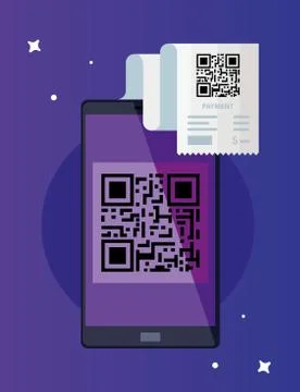 Qr code paper and smartphone vector design イラスト素材
