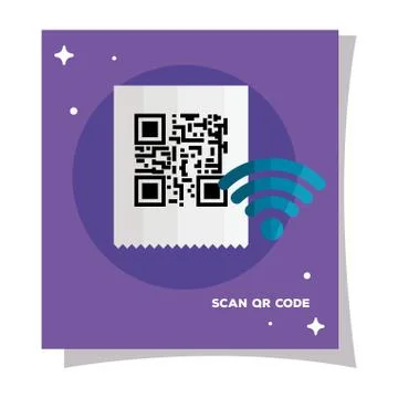 Qr code paper and wifi vector design Stock-Illustration