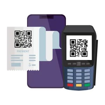 Qr code paper dataphone and smartphone vector design 스톡 일러스트